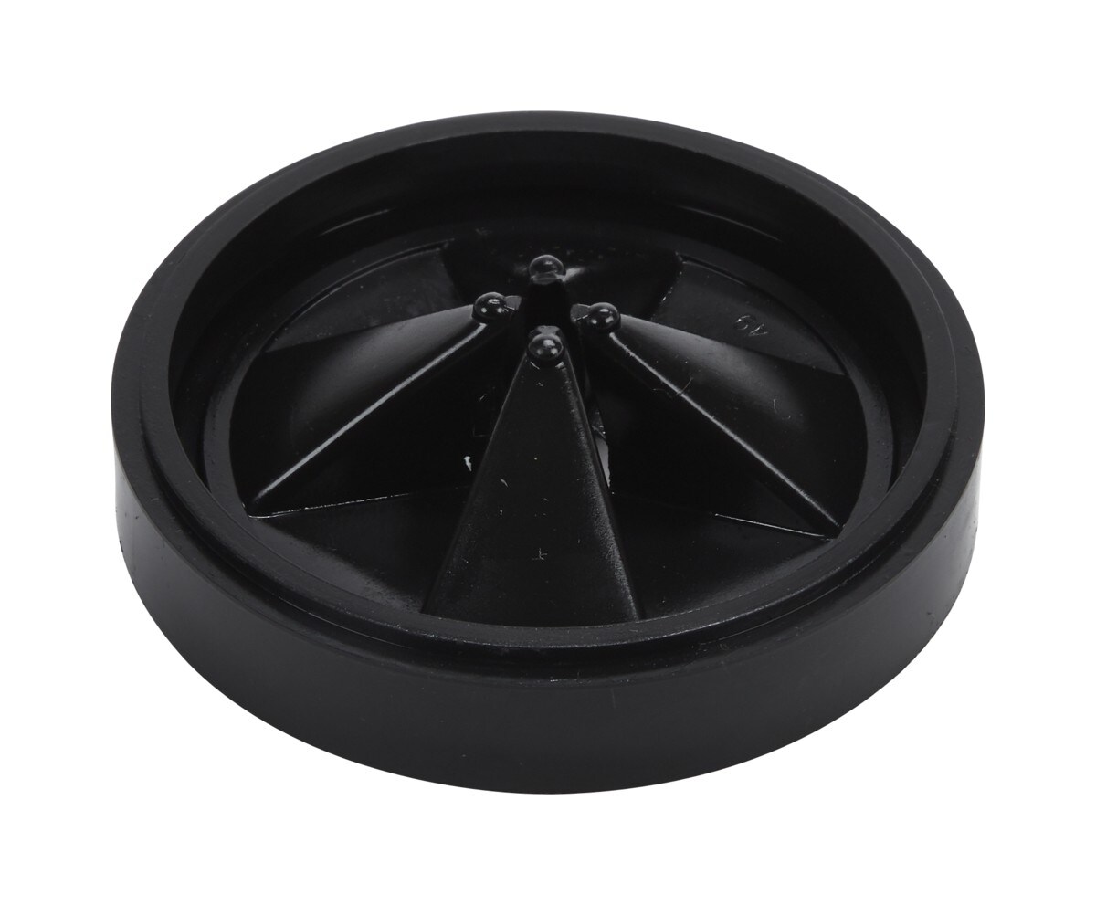 Disposer Splash Guard, Black-colored, with 4" diameter flexible rubber sink baffle