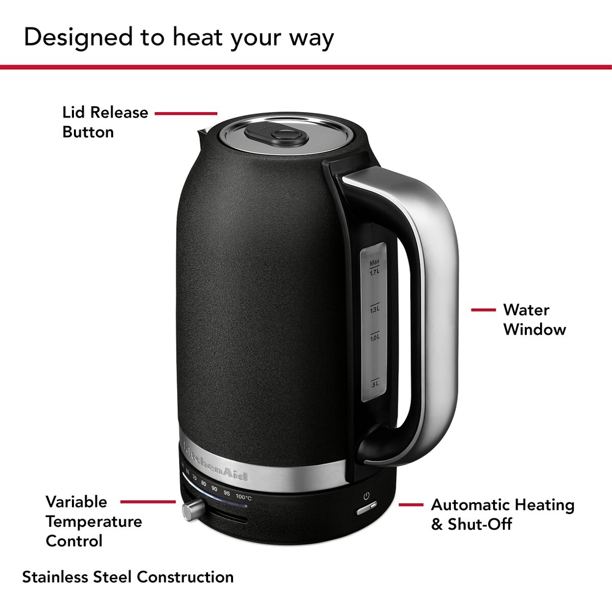 1.7 Liter Electric Kettle - Cast Iron Black - Image 4