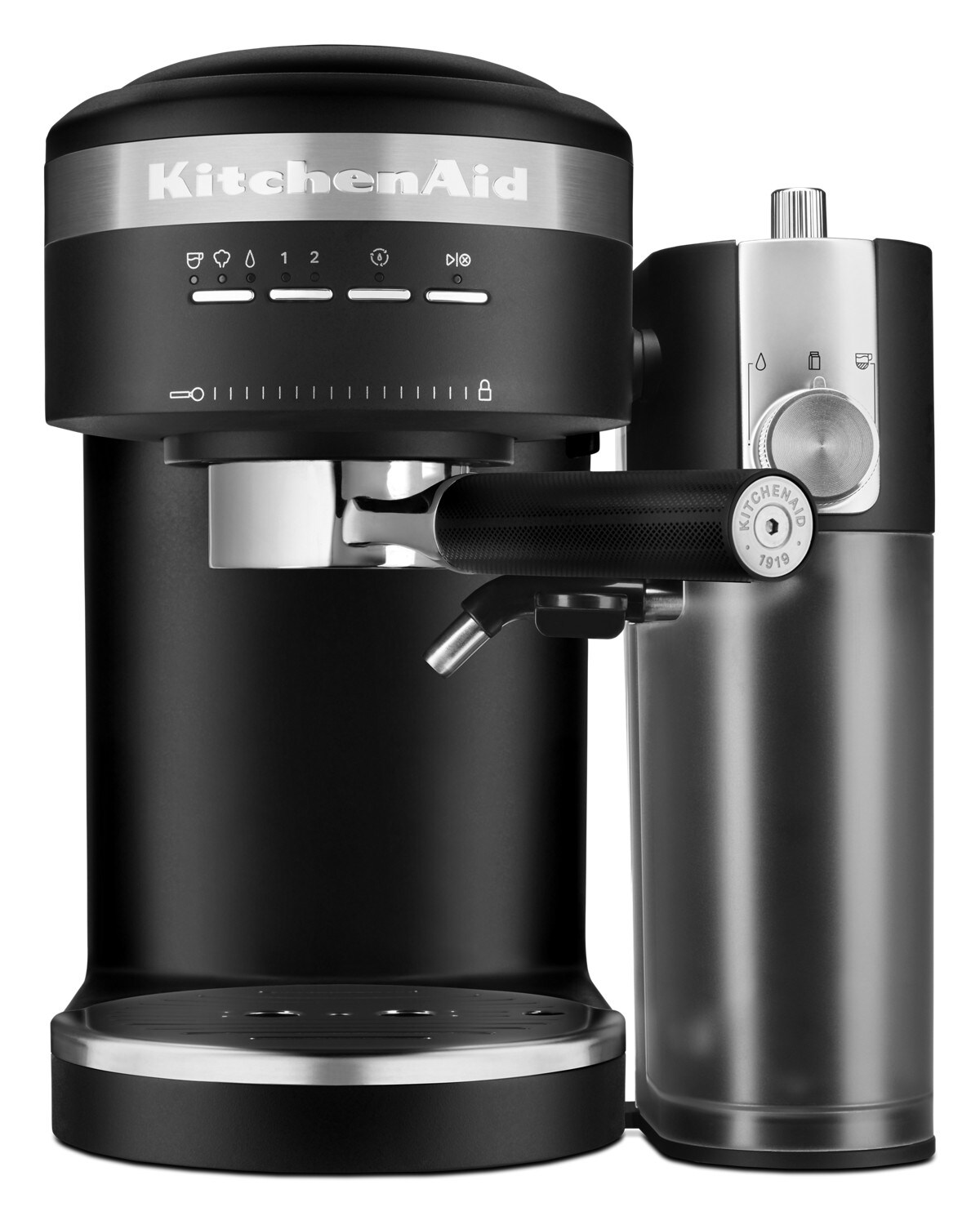 Semi-Automatic Espresso Machine with Free Automatic Milk Frother Attachment - Black Matte