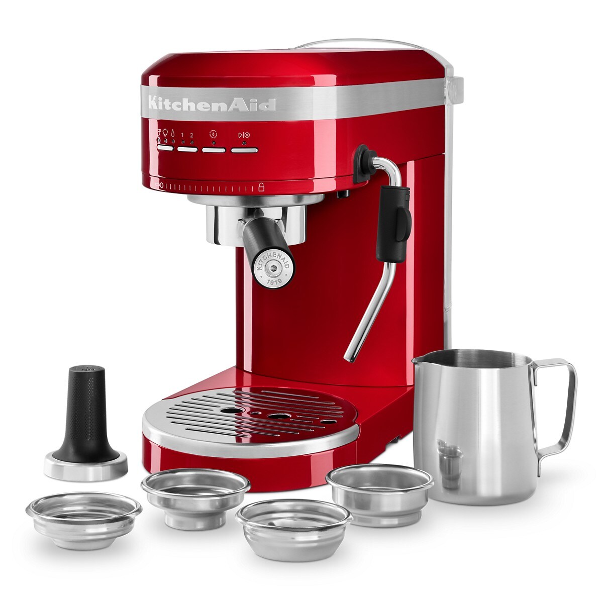 Metal Semi-Automatic Espresso Machine - Empire Red - Image 7