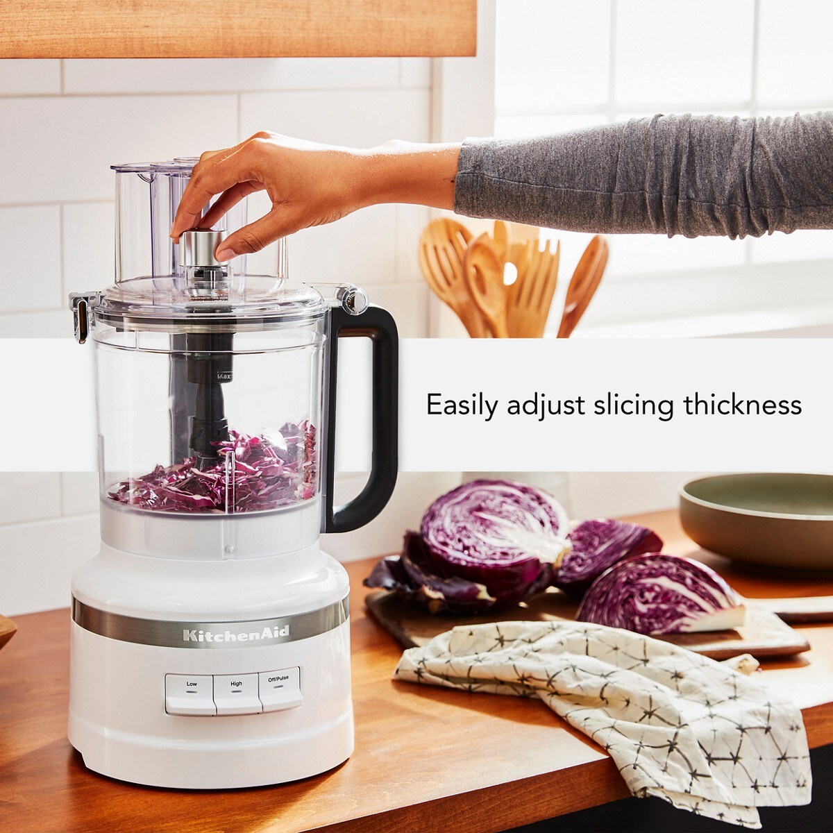 13-Cup Food Processor with French Fry Disc and Dicing Kit - White - Image 4