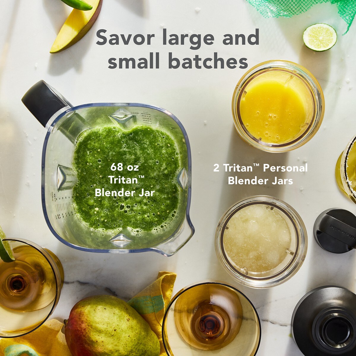 KitchenAid® Pure Power Blender with 2 Personal Blending Jars - Black Matte - Image 3