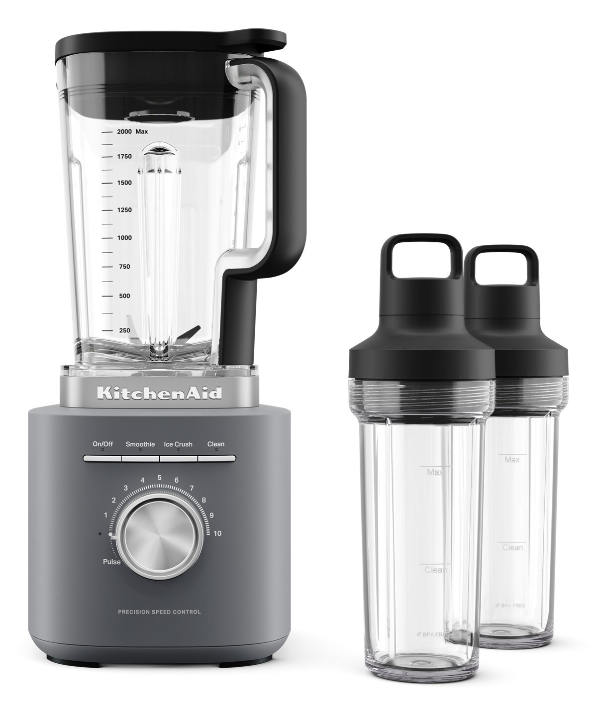 KitchenAid® Pure Power Blender with 2 Personal Blending Jars - Matte Charcoal Grey - Image 2