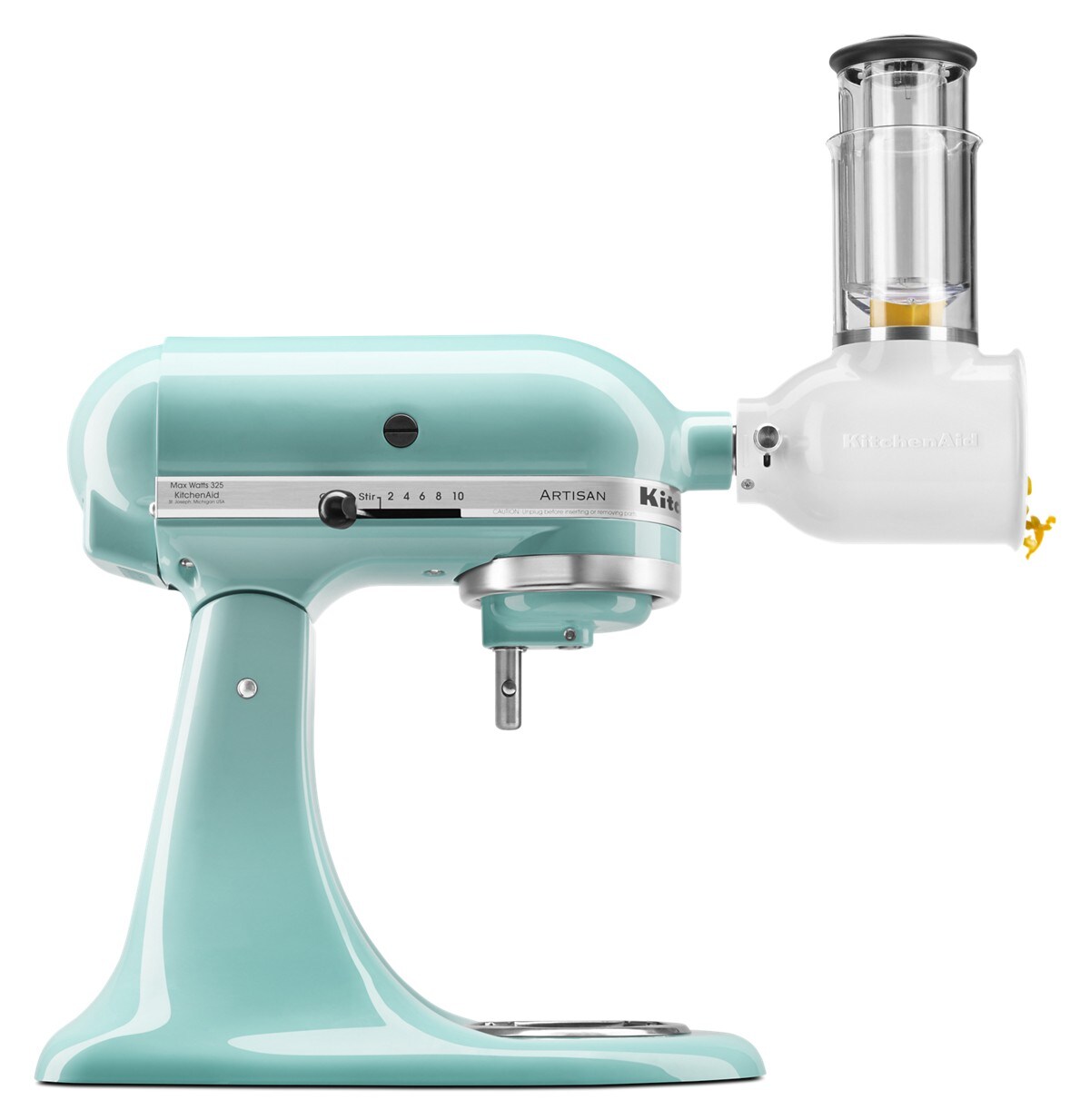 Value Bundle Artisan® Series 5 Quart Tilt-Head Stand Mixer with Fresh Prep Slicer/Shredder Attachment - Aqua Sky