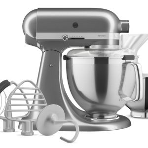 Artisan® Series 5 Quart Tilt-Head Stand Mixer with Premium Accessory Pack - Medallion Silver