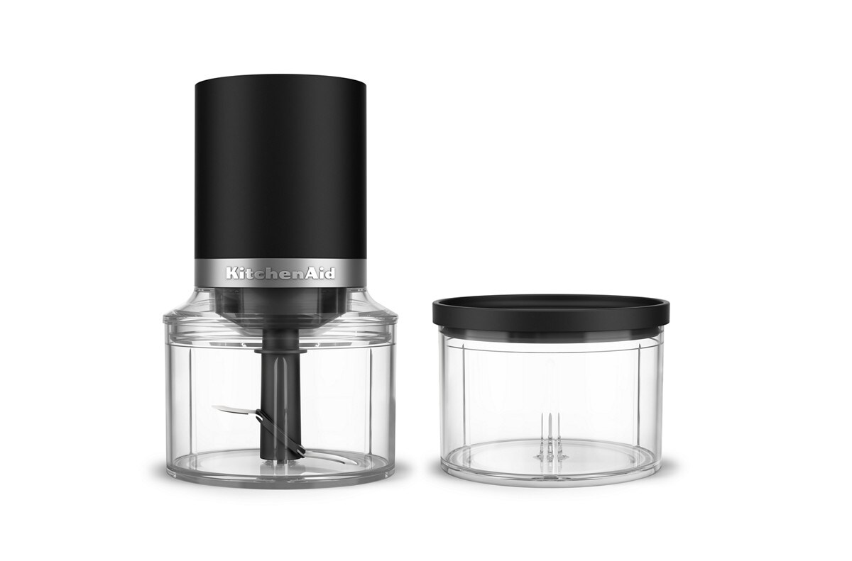 KitchenAid Go® Cordless Top Down Chopper with 2 Bowls - Includes Battery - Black Matte