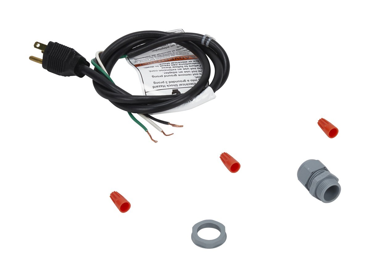 5' Range Hood Power Cord, Black, with a 3-prong, 125-volt design