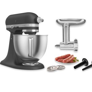 Artisan® 5-Qt Mixer with Premium Touchpoints & Metal Food Grinder Attachment - Cast Iron Black