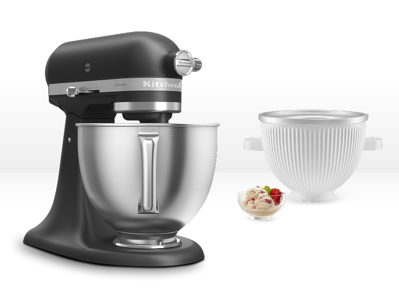 Artisan® 5-Qt Mixer with Premium Touchpoints & Ice Cream Maker Attachment - Black Matte