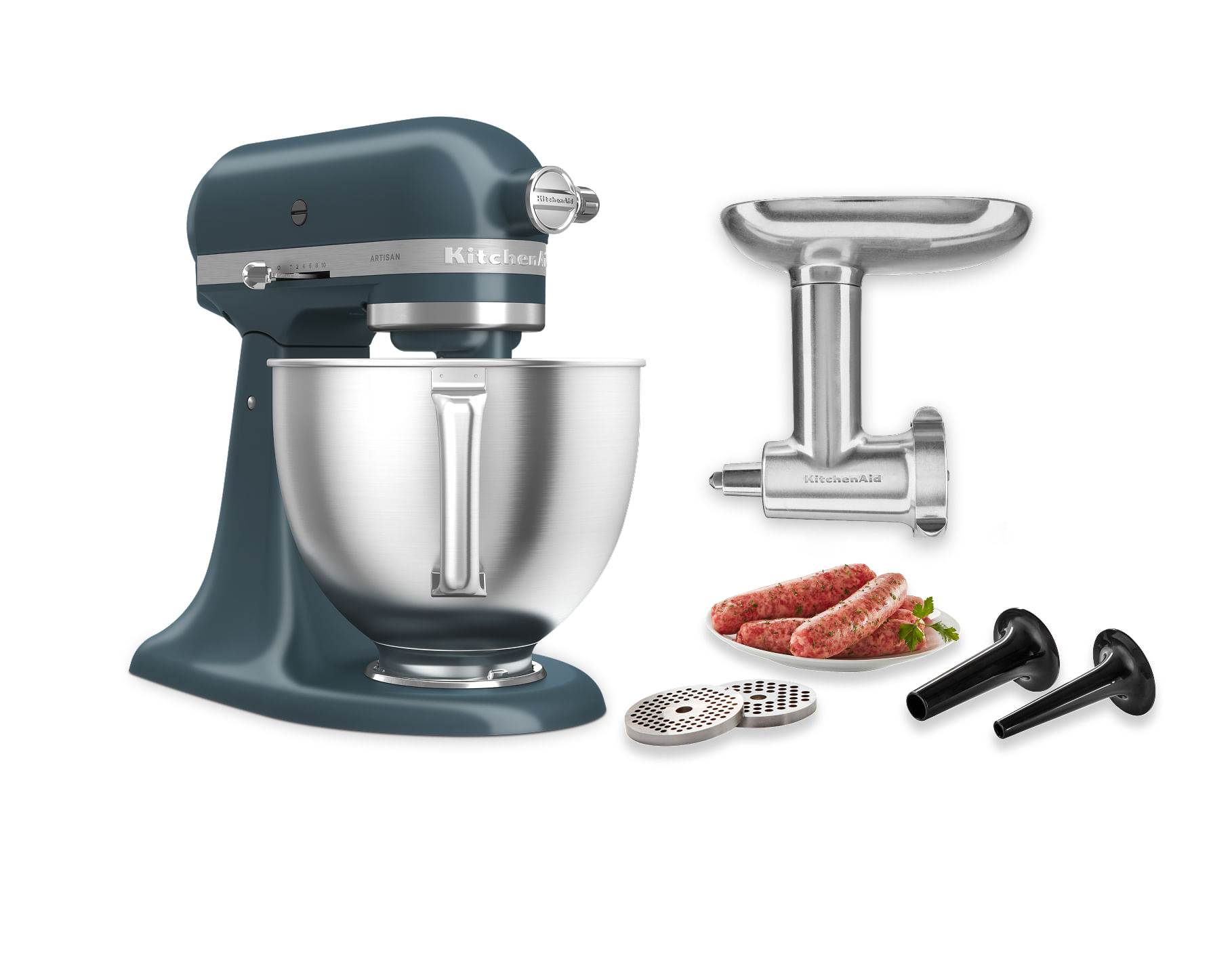 Artisan® 5-Qt Mixer with Premium Touchpoints & Metal Food Grinder Attachment - Juniper