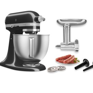 Artisan® 5-Qt Mixer with Premium Touchpoints & Metal Food Grinder Attachment - Onyx Black